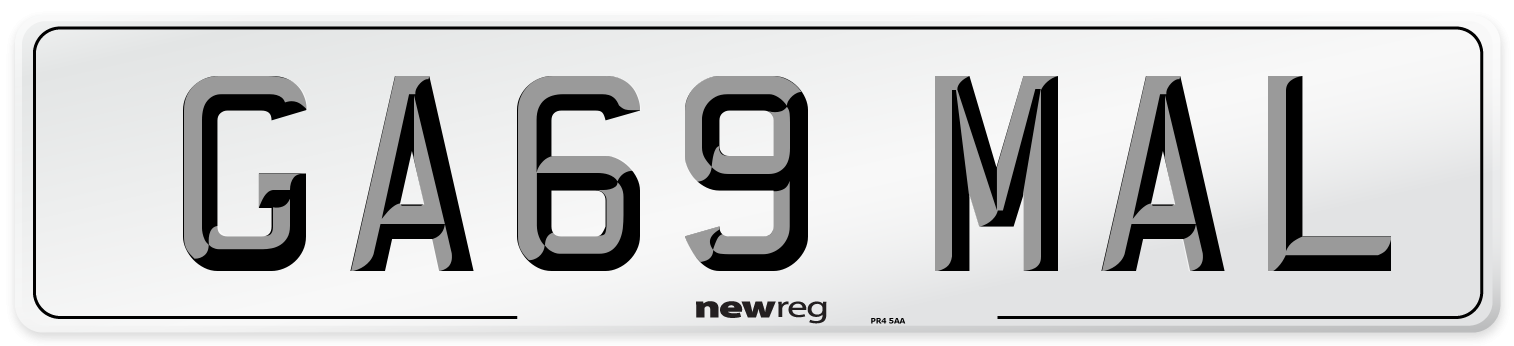 GA69 MAL Number Plate from New Reg